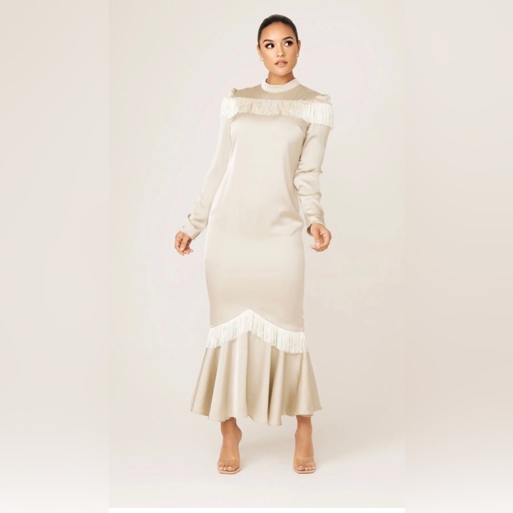 Satin Maxi Dress ; Flapper style dress